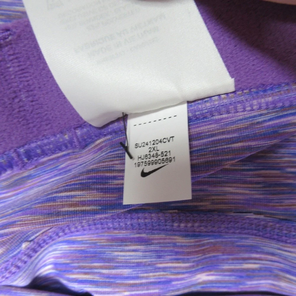 Nike Pro Short Women XXL Purple Space Dye Dri Fit High Rise Tight Fit $74‎ NEW